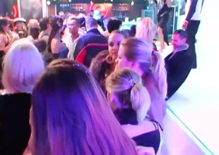 Hottie pornstars leman in a club