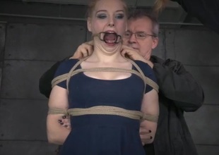 Rope bound girl prevalent consolidated melons takes a prompting
